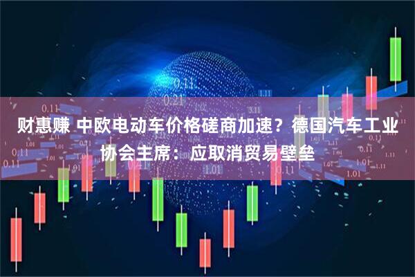 财惠赚 中欧电动车价格磋商加速？德国汽车工业协会主席：应取消贸易壁垒